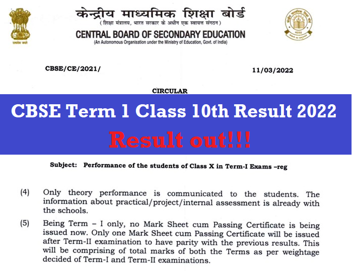 cbse 10th class term 1 result